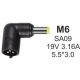 NPC-SA09 (M6) Gembird konektor za punjac 60W-19V-3.16A, 5.5x3.0mm PIN - EP3223428