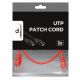 PP12-0.5M/R Gembird Mrezni kabl, CAT5e UTP Patch cord 0.5m red - EP3227746