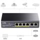 Cudy FS1006P 6-Port 10/100M PoE+ Switch, 60W internal max 32W/PoE, UPLINK, 250m (alt.PFS3006-4ET-60) - EP3236103