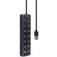 UHB-U3P7P-01 Gembird 7-port USB 3.1 (Gen 1) hub with switches, black - EP3274503