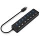 UHB-U3P7P-01 Gembird 7-port USB 3.1 (Gen 1) hub with switches, black - EP3274503