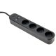 TSL-PS-S4U-01 Gembird pametni produzni kabl sa USB punjenjem, 4 uticnice, 1,5m crni - EP3227683