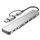 A-CM-COMBO8-06 ** Gembird USB-A + USB-C multi-port 8-in-1 USB3.0+USB2.0+SD+3.5mm+Data (759) - EP3223530