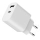 TA-UC-2AC12-01 Gembird USB punjac, 2-port USB-A+ USB-C, 2.4 A, white - EP3224844