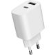 TA-UC-2AC12-01 Gembird USB punjac, 2-port USB-A+ USB-C, 2.4 A, white - EP3224844