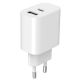 TA-UC-2AC12-01 Gembird USB punjac, 2-port USB-A+ USB-C, 2.4 A, white - EP3224844