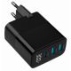 TA-UC-PDQC30LCD-BK-02 Gembird GaN USB brzi punjac, 30W 3-port (2xUSB-A+ USB-C), LCD, black - EP3224856