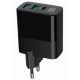 TA-UC-PDQC30LCD-BK-02 Gembird GaN USB brzi punjac, 30W 3-port (2xUSB-A+ USB-C), LCD, black - EP3224856