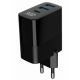 TA-UC-PDQC30LCD-BK-02 Gembird GaN USB brzi punjac, 30W 3-port (2xUSB-A+ USB-C), LCD, black - EP3224856