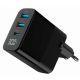 TA-UC-PDQC30LCD-BK-02 Gembird GaN USB brzi punjac, 30W 3-port (2xUSB-A+ USB-C), LCD, black - EP3224856