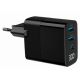 TA-UC-PDQC30LCD-BK-02 Gembird GaN USB brzi punjac, 30W 3-port (2xUSB-A+ USB-C), LCD, black - EP3224856