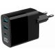 TA-UC-PDQC30LCD-BK-02 Gembird GaN USB brzi punjac, 30W 3-port (2xUSB-A+ USB-C), LCD, black - EP3224856