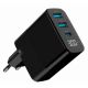 TA-UC-PDQC30LCD-BK-02 Gembird GaN USB brzi punjac, 30W 3-port (2xUSB-A+ USB-C), LCD, black - EP3224856