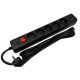 SPG5-B-10(3G1.5)**Gembird produzni kabl sa zastitom i 5 uticnica, 5V/3.1A USB-A+C 16A/3500W 3m (765) - EP3228013