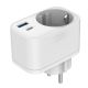 TA-ACPDQC20-01-W Gembird 20W 2-port USB brzi punjac sa pass-through AC socket-om, white - EP3228016