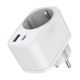 TA-ACPDQC20-01-W Gembird 20W 2-port USB brzi punjac sa pass-through AC socket-om, white - EP3228016