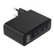 TA-UC-PDQC100LCD-01-BK Gembird 4-port 100W GaN USB fast charger, LCD, black - EP3228028