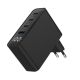 TA-UC-PDQC100LCD-01-BK Gembird 4-port 100W GaN USB fast charger, LCD, black - EP3228028