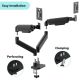 MA-DA2-06 Gembird Podesivi dupli stoni drzac za monitor, tilt, 17-32 max.10kg Black - EP3273986