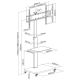 TVS-75S-02 Gembird Mobilni sto sa tockicima, 37-75, crne boje - EP3225145