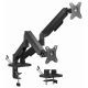 MA-DA2U-01 Gembird Podesivi stoni nosac za 2 monitora sa USB portovima, 17-32, 9kg - EP3226138