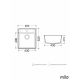 Milo Granitna sudopera PIU 46x52cm Lava stone ø90 - PIU.L.1KBO