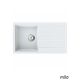 Milo Granitna sudopera Metro 76x44cm Magnesia white ø90 - MET.M.1KDO