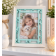 MKS Dekorativni ram za slike  – beli sa mint zelenim detaljima i srcima, 13 × 18 cm - EP3315062