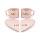 MKS Keramičke šolje za parove 2/1 sa tacnama u obliku srca – Mr. & Mrs. LOVE - EP3335717