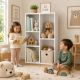 KINDER HOME Dečja polica za knjige sa 5 pregrada, beli organizator za knjige i igračke - EP3317862