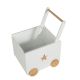 KINDER HOME kutija za igracke sa tockicima drvena bela - JVTR-3330