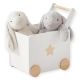 KINDER HOME kutija za igracke sa tockicima drvena bela - JVTR-3330