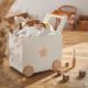 KINDER HOME kutija za igracke sa tockicima drvena bela - JVTR-3330