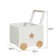 KINDER HOME kutija za igracke sa tockicima drvena bela - JVTR-3330