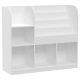 Dečiji organizator KINDER HOME,  3 tekstilne kutije, drveni, beli, Montesori - JVTR-3458