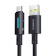 Kabel Baseus Lit Button-Control Fast Charging Data Cable USB-A na USB-C 100W 1m Cosmic Black - P10379002121-00
