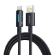 Kabel Baseus Lit Button-Control Fast Charging Data Cable USB-A na USB-C 100W 1m Cosmic Black - P10379002121-00