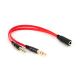 Kabl splitter 3.5mm za mikrofon I zvucnike crveni - 95397