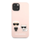 Maska za iPhone 13 Light Pink Karl Lagerfeld Silicone Case Karl&Choupette - KLHCP13MSSKCI