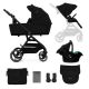 KINDERKRAFT Kolica za bebe 3u1 Yoxi mink pro pure, crna - KSYOXI00BLK3000