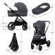 KINDERKRAFT kolica za bebe Nea 2 2u1, siva - KSNEA002DGR20