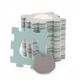 KINDERKRAFT Podne puzzle 3D Luno shapes, mint/siva - 138923-1