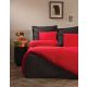 DEKOR DOM Posteljina CB RANFORCE SINGLE - Plain Line - KIRMIZI/SIYAH - EP2880315