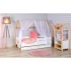 Krevet Kucica Sa Fiokom I Dušekom(9Cm) 180X80 Domek Beli (Bukva) - 77001-1