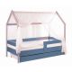 Krevet Kucica Sa Fiokom I Dušekom(9Cm) 180X80 Domek Plavi (Bukva) - 77002-1