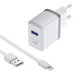 Kucni punjac KONFULON C32Q QC 3.0 sa iPhone lightning kablom beli - 200479