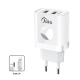 Kucni punjac KONFULON JK72, 2xUSB, 2.4A,12W, sa iPhone lightning kablom beli - 206617