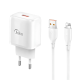 Kućni punjač KONFULON JK90+DC64 PD20W sa USB na iPhone lightning beli - 221847