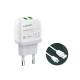 Kucni punjac LDNIO A2219 2xUSB 5V 2.4A 12W sa micro USB kablom beli - 200963