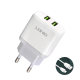 Kucni punjac LDNIO A2221 2xUSB, 12W sa Type C kablom beli - 218360